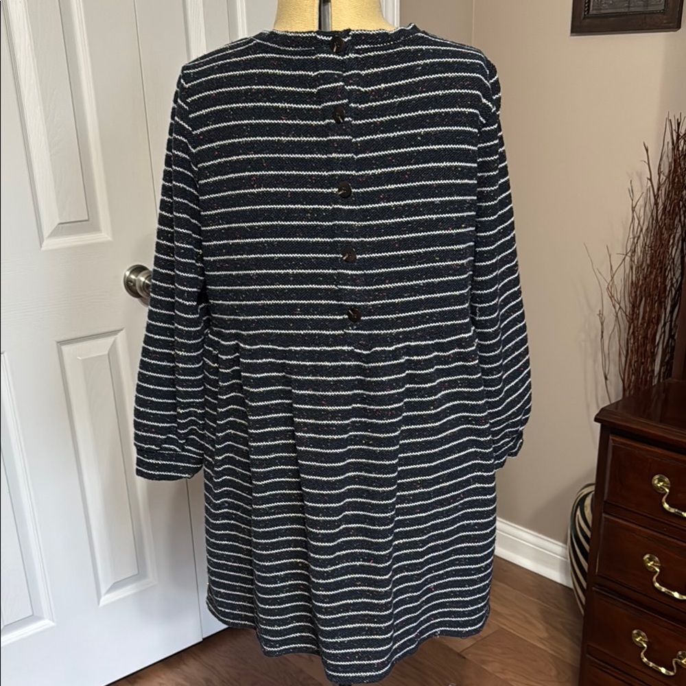 Striped Black and White Women's Sweater - Picture 4 of 6